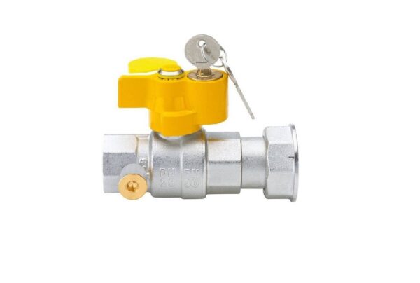 LPG-STRAIGHT GAS VALVE/FEMALE-DN20 WITH SWITCH KEY