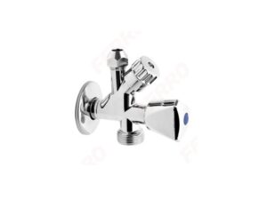 DOUBLE ANGLE CHROME VALVE 3/8''x1/2''x3/4'' M-M-M